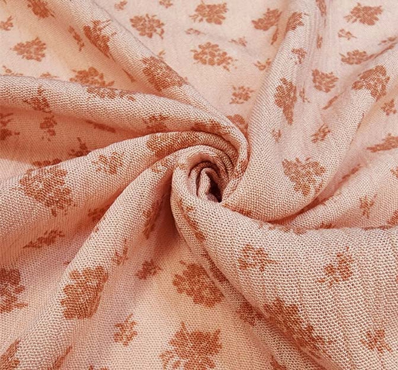 1 Yard Rayon Crinkle Peach Soft Crepon Pleated Fabric 50/52” Wide Apparel Material
